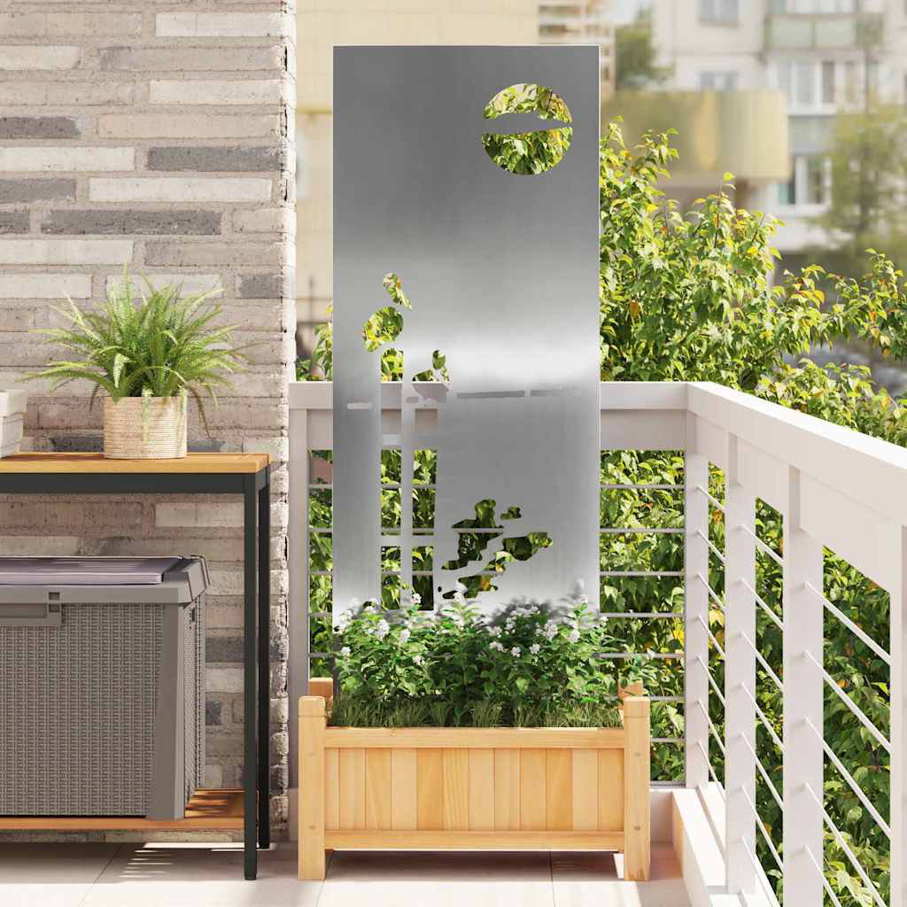 Vidaxl Garden Privacy Screen Silver 50 X 140 Cm Galvanised Steel