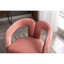 Chaise d'appoint rembourrée en velours rose avec pieds éléphants élégants et dossier incurvé, mousse douce, de 2 pour le salon