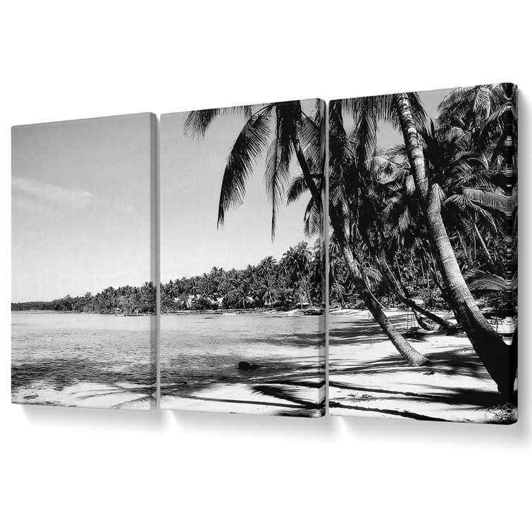 Beach Palms Canvas 3 Panel Set