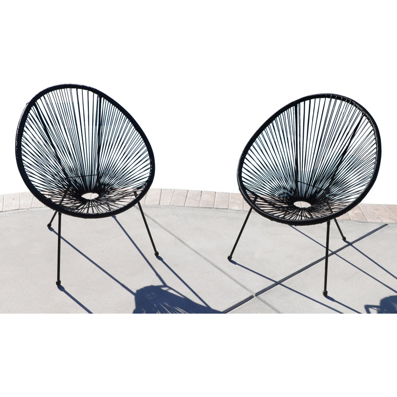 Chaise de patio Lucilio, Noir