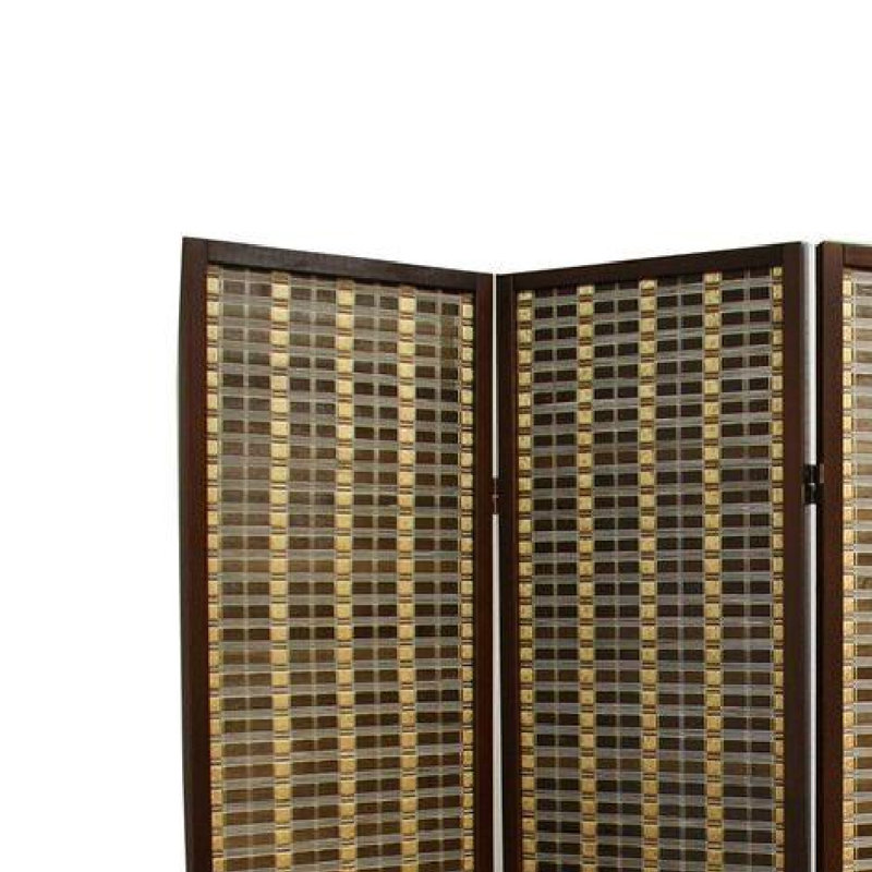 Cloison 3 panneaux en bois massif l 17,1 po x H 70,25 po Chaquana
