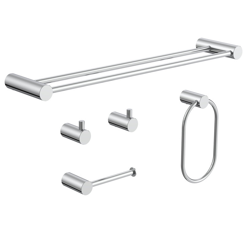 Jive Polished Chorme 5 pieces Decorative Bathroom Hardware sets, Polished Chorme