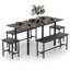 Dining Table Set 5 Piece Kitchen Table Set With Extendable Table 2 Benches & 2 Stools Space-saving Design Modern Dinette Set For Kitchen Dining Room Restaurant Accommodate 4-6 People-849309459-849309458
