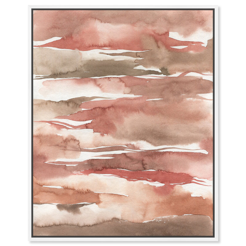 Large Abstract Canvas Wall Art with White Floater Frame