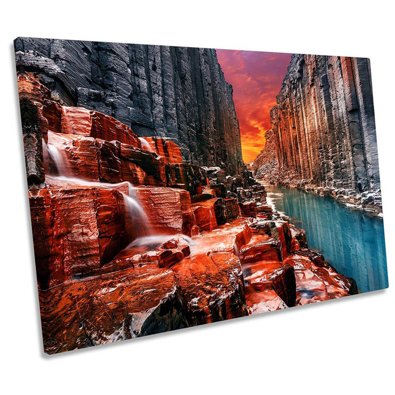 Studlagil Canyon Iceland - Wrapped Canvas Print, 91.4cm H x 137.2cm W 