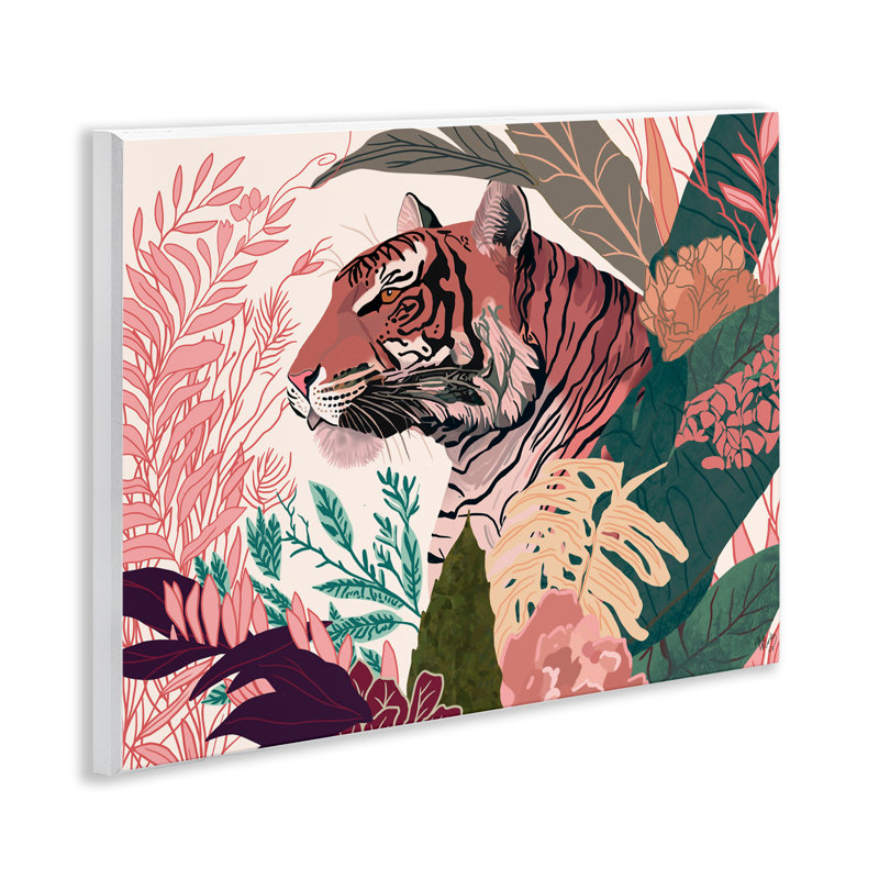 Tigre qui jette un coup d'œil sur les feuilles par Fab Funky
