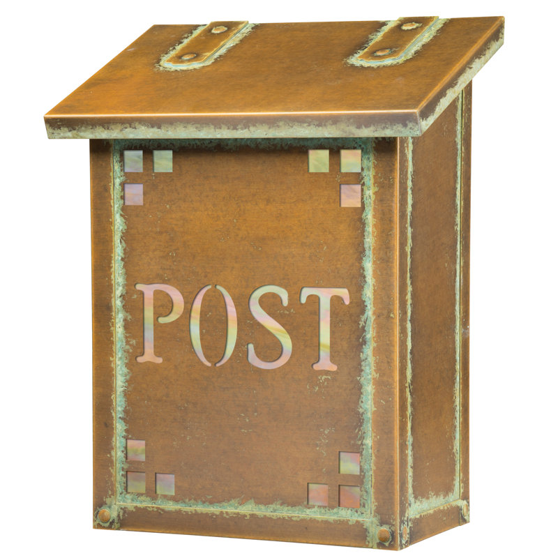 Pasadena Brass Wall Mounted Mailbox, Gold Iridescent, Warm Brass