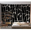 Murale abstraite pelez et collez Lakaisha - Motif géométrique noir-106363314