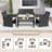 Set of 4 Patio Conversation Set w/Seat Cushions & Tempered Glass Tabletop Porch Outdoor-1096407611