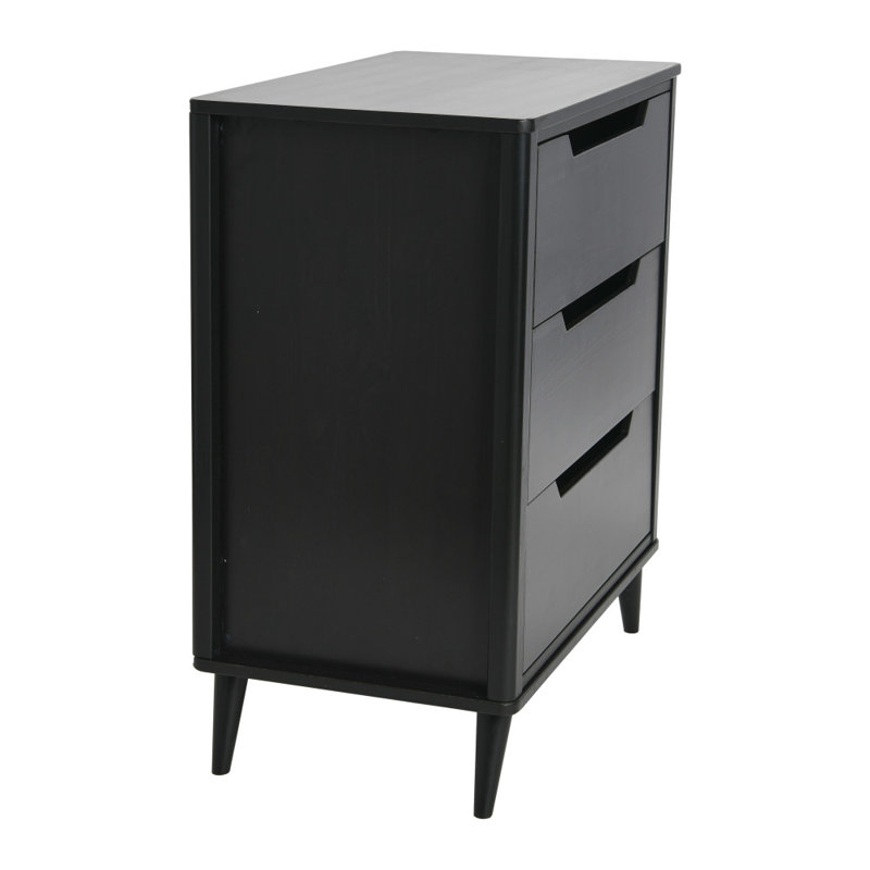 Commode 3 tiroirs Yume, Teint en noir