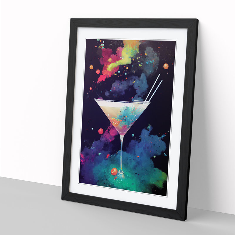 Cocktail Splatter Vol.1 - Single Picture Frame Print, 46cm H x 34cm W, Black Framed