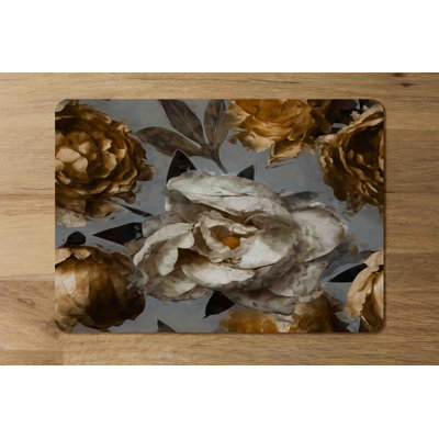 Callanan Polyester, Wood Floral Rectangle Placemat