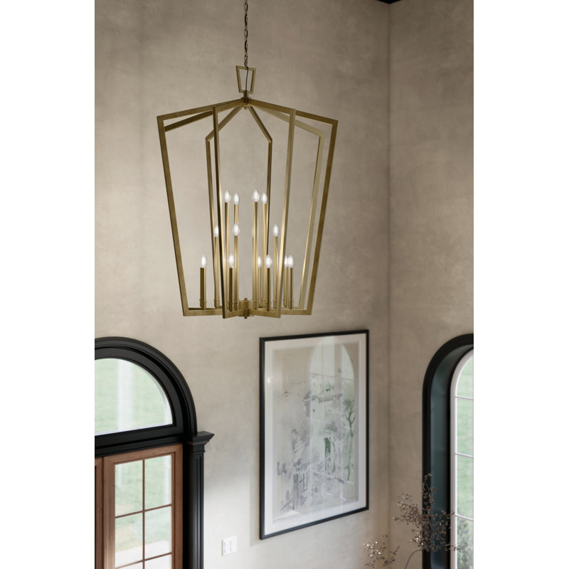 Abbotswell 16 - Light Caged Pendant, Natural Brass