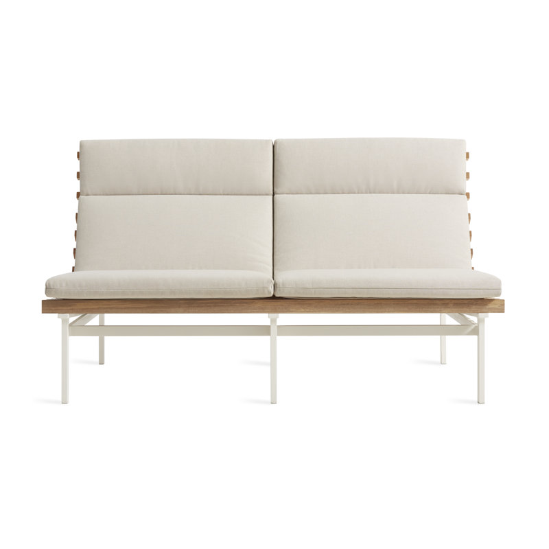 Perch Outdoor 2 - Seat Loveseat, Sunbrella Linen, White
