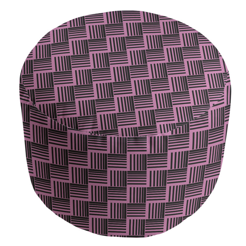 repose-pieds à rayures classic basketweave, Noir / rose
