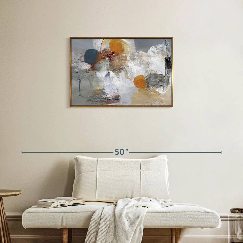 Décollage, Cadre flottant doré, 31 po x 21 po