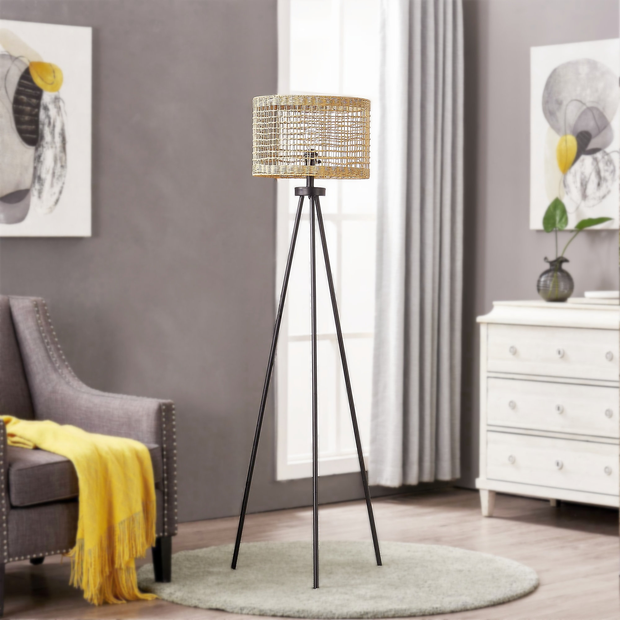 Bay Isle Home™ 65'' Rattan Tripod Floor Lamp & Reviews - Wayfair Canada