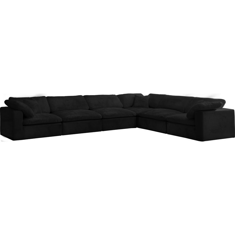 Canapé modulaire Cozy, Velours noir