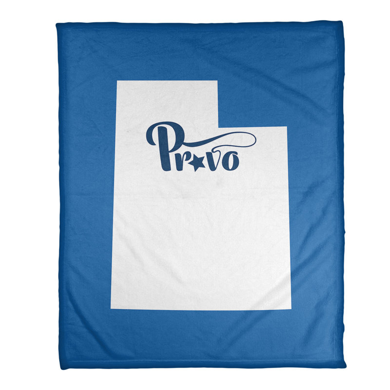 Sewn Throw Blanket, 52.5" W x 62.5" L, Blue/White