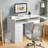 47.24in White Particle Board with Wood Grain Melamine Laminated, One Door, Four Drawers, and Compartments, Computer Desk-1779377848
