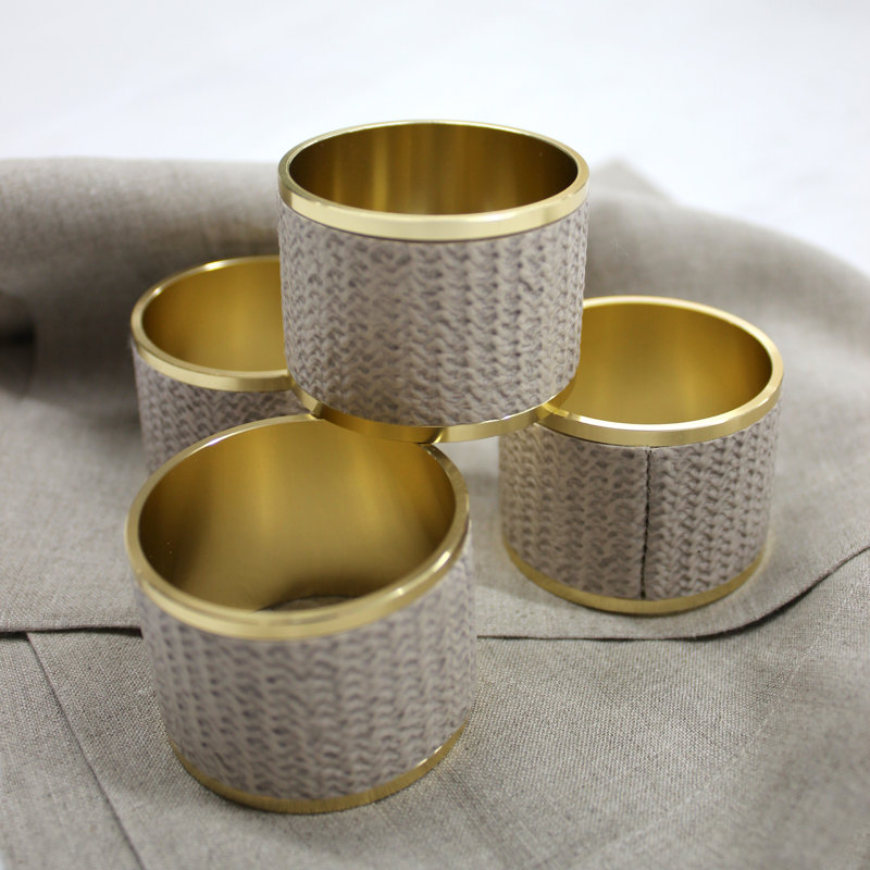 Brass Napkin Holder, Beige