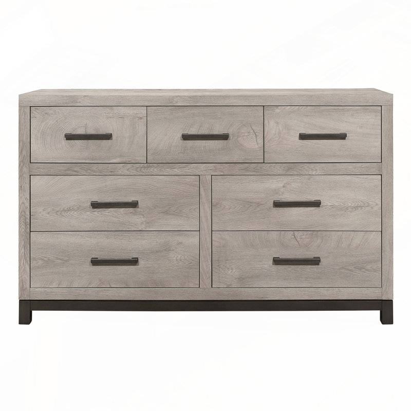 Commode moderne à 7 tiroirs avec finition grise à 2 tons