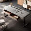 Bureau rectangulaire en pierre frittée avec tiroirs-700306049