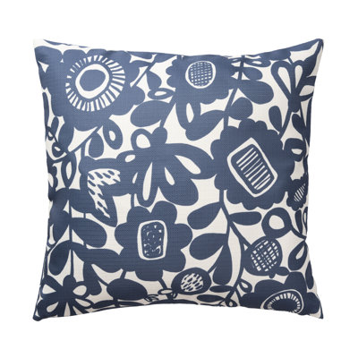 Floral Cotton Throw Pillow