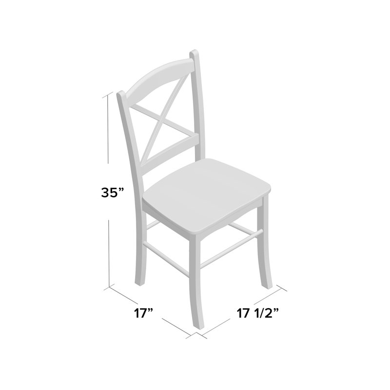 Chaise d'appoint à dossier en croix Castellon, Blanc véritable