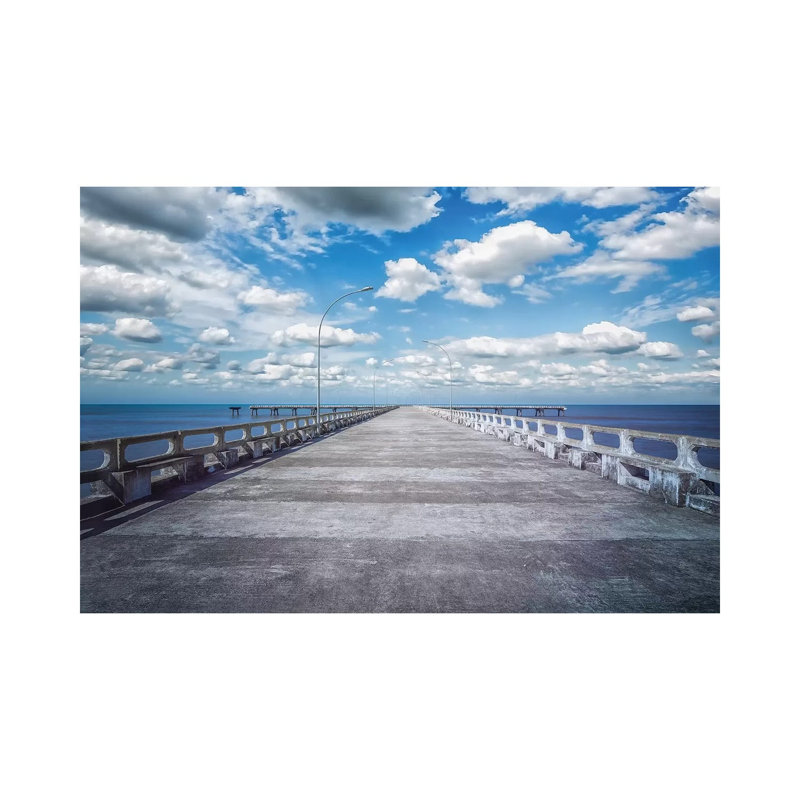 Pier On The Beach by Glauco Meneghelli - Wrapped Canvas Print, 20.32cm H x 30.48cm W x 1.9cm D