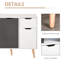HOMCOM Sideboard Floor Cabinet Storage with Drawer, Solid-2025370231