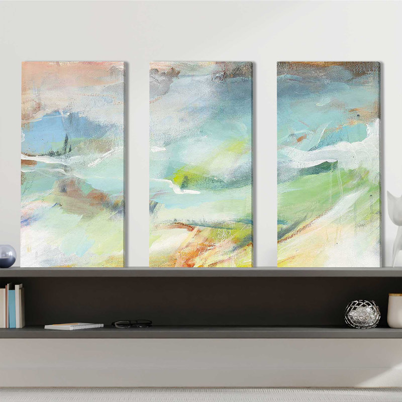 Possibilites II - ensemble de 3 reproductions d'art sur toiles tendues, H 32 po x l 48 po x P 0,75 po