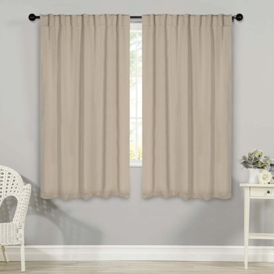 Levatt Classic Modern Solid Room Darkening Curtains, Rod Pocket / Back Tabs