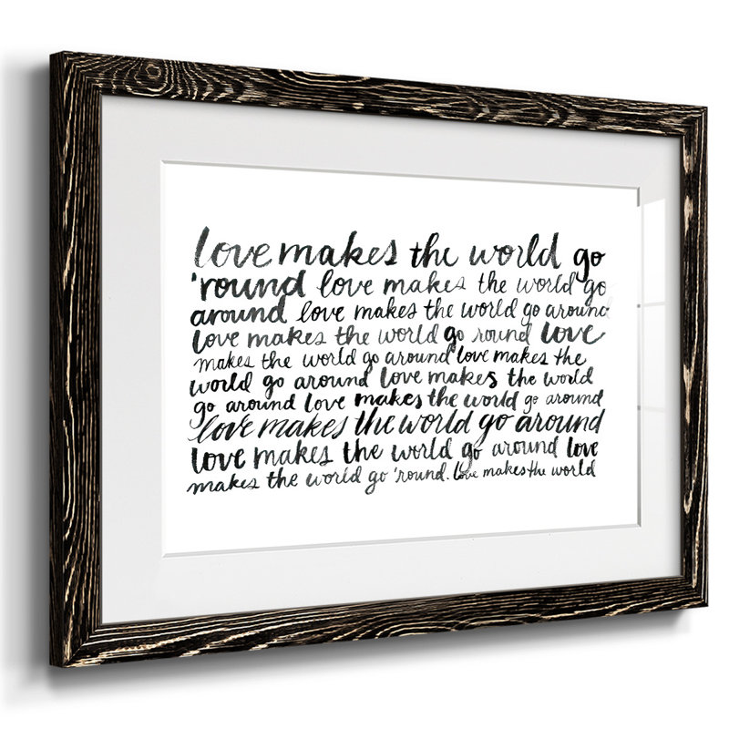 " Writing With Love II ", 14" H x 20" W x 1.5" D, Black 