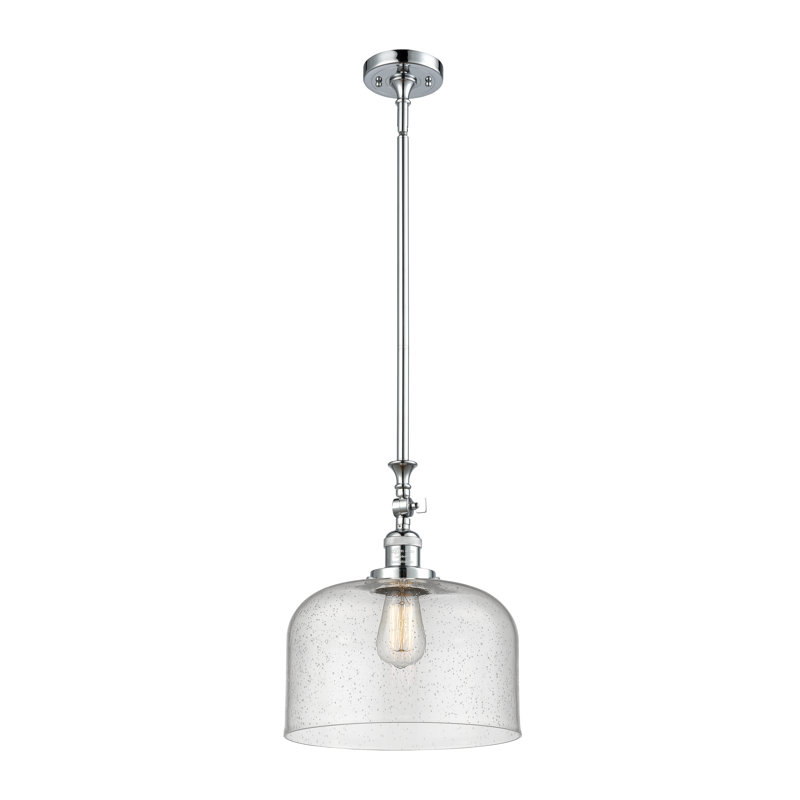 Hiers 1 - Light Single Pendant, Polished Chrome, Seedy, 6 Watt Vinage LED Bulb