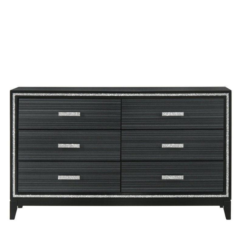Festus 6-Drawer Double Dresser, Weathered Black