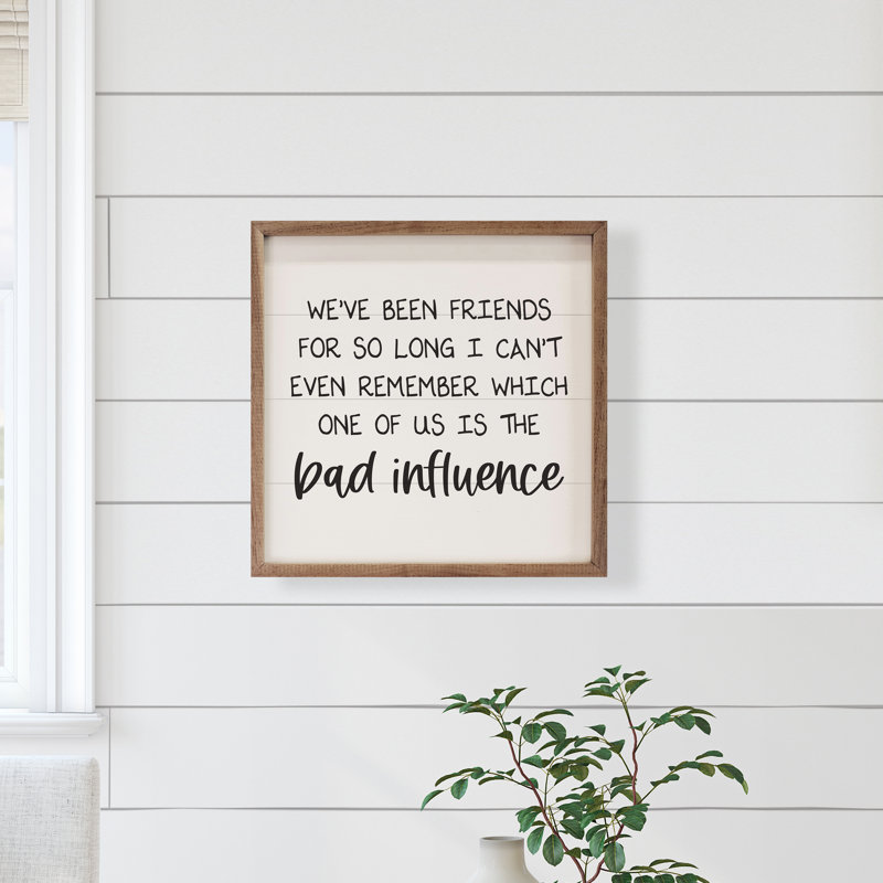 Bad Influence - noir, H 16 po x l 16 po x P 1 po, Blanc