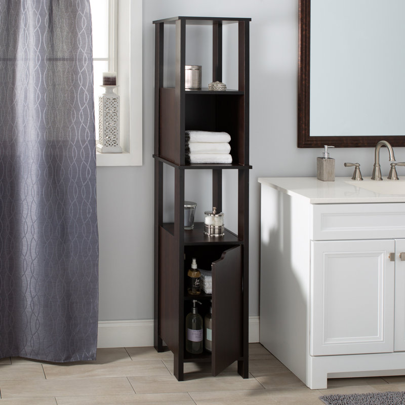 Armoire de salle de bain autoportante l 14,13 po x H 67 po x P 14,13 po