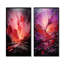 «Fractured Ruby Explosion - Abstract Shapes», ensemble de 2 reproductions d'art sur toile-256127172-256127168