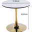 Table tulipe 31,5 "de style Mid-Century en doré et blanc - plateau de table avec support en métal stable pouvant accueillir 2 à 4 personnes