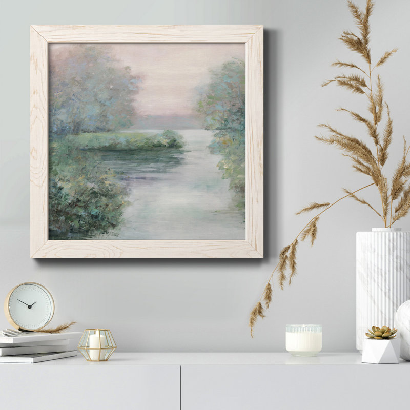 Coral Fantasy II - peinture sur toile encadrée, H 27,5 po x l 27,5 po x P 1,5 po, Cadre blanc
