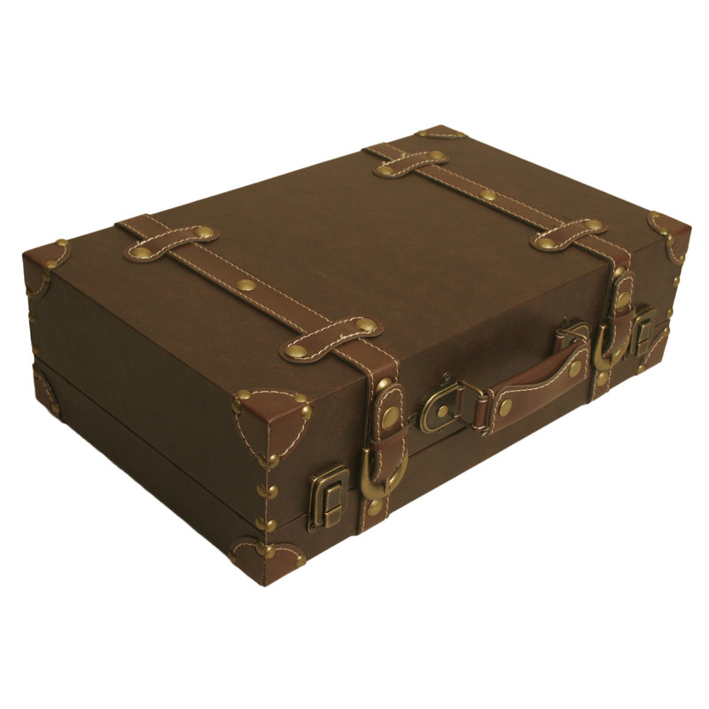Digiacomo 1 Piece Faux Leather Vintage Trunk