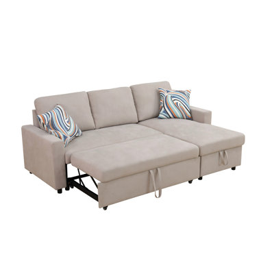 83 In. Polyester Full Size Sofa Bed With Storage