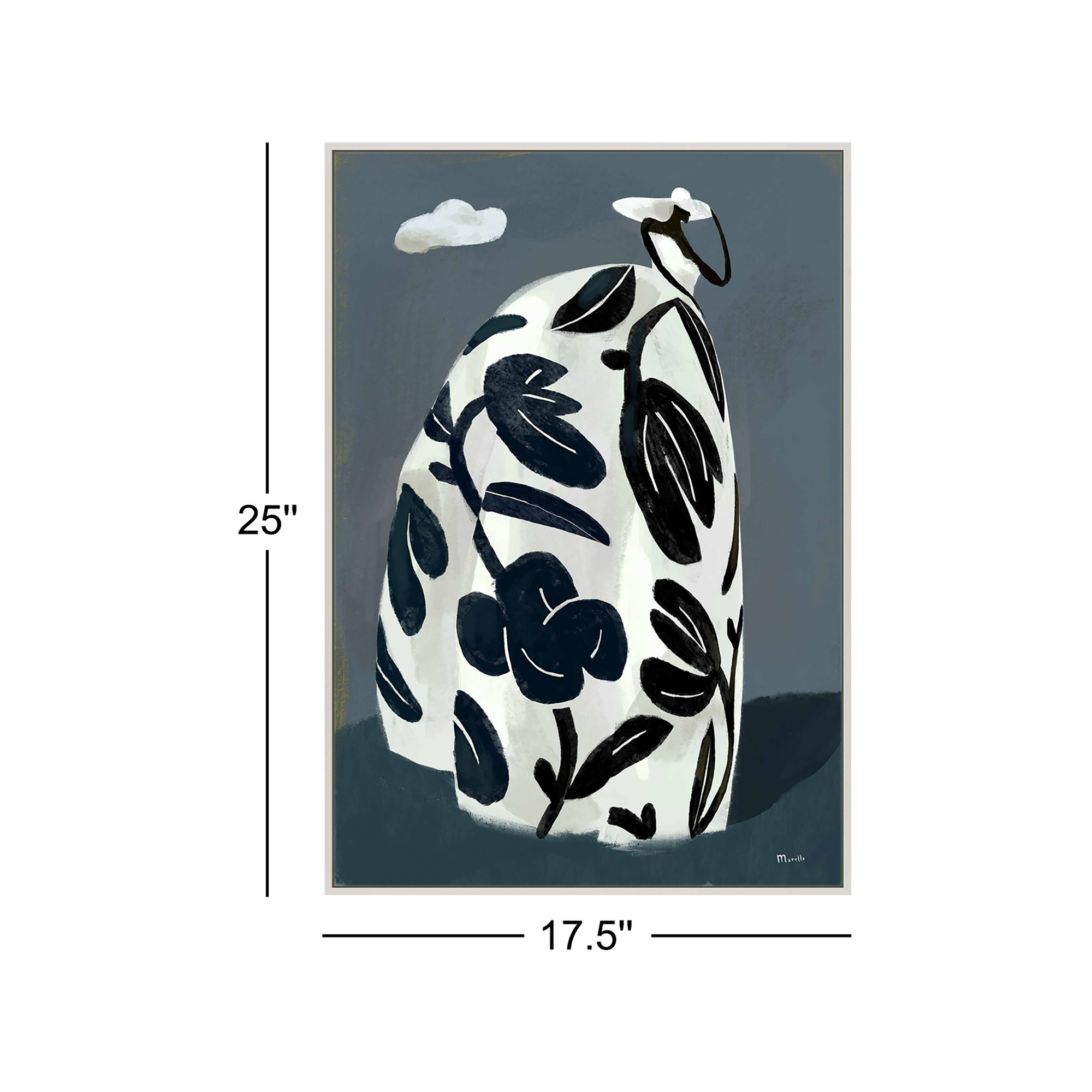 Storm & Beach Dresses by Marco Marella For Studio M, 25" H x 17.5" W, White Canvas Framed