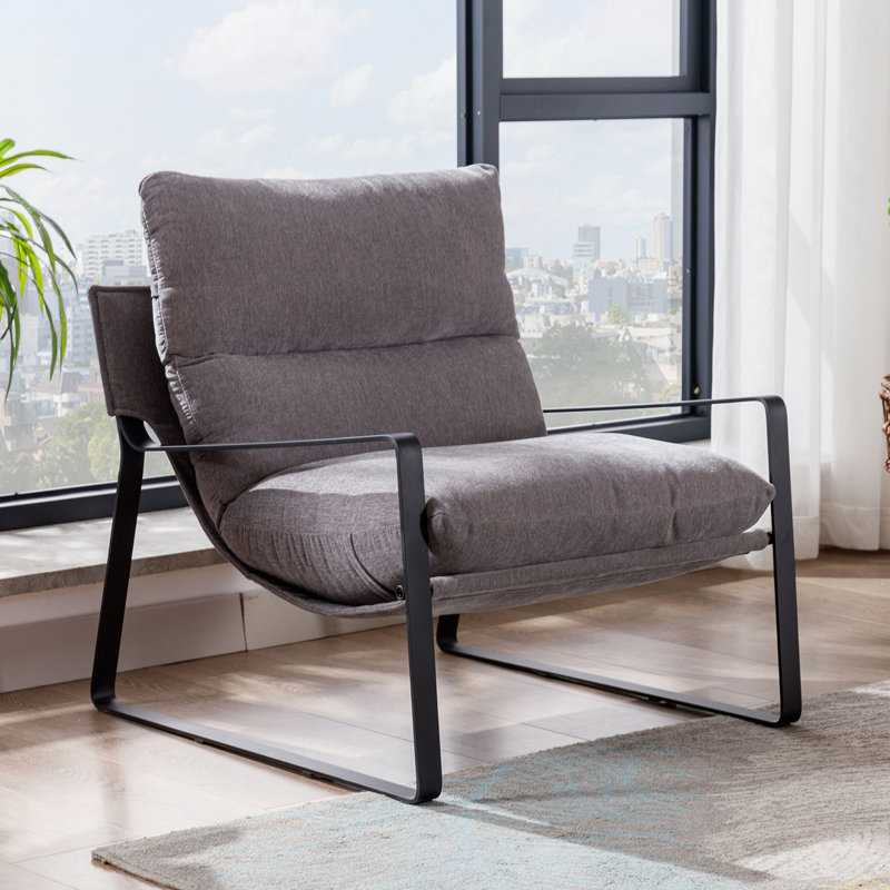 Upholstered Armchair, Gray Linen