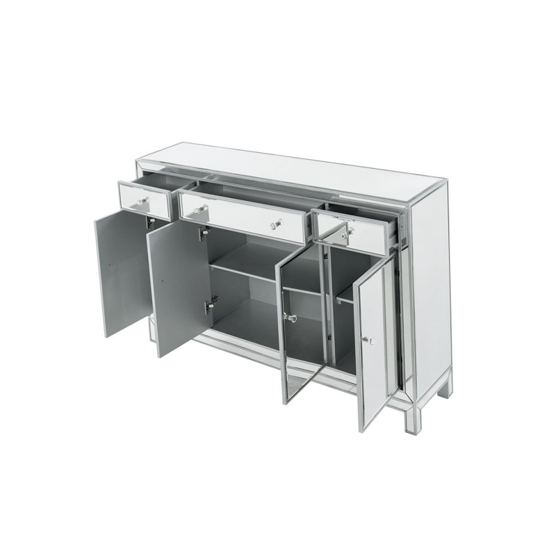 Bronx 3 Drawer Credenza, Antique Silver, 36" H x 56" W x 13" D