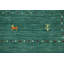 Handmade Green Wool Gabbeh Style Area Rug 5x8