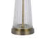 Lampe de table Brodick 31 po, abat-jour blanc, corps en verre effilé, base en métal