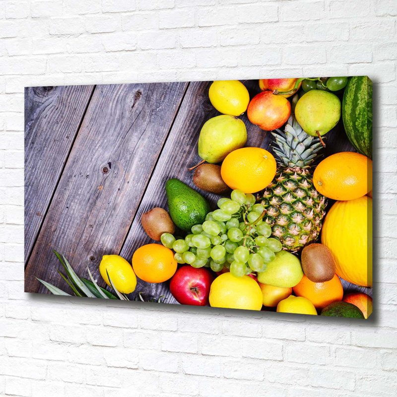 Fruit On Wood - Wrapped Canvas Print