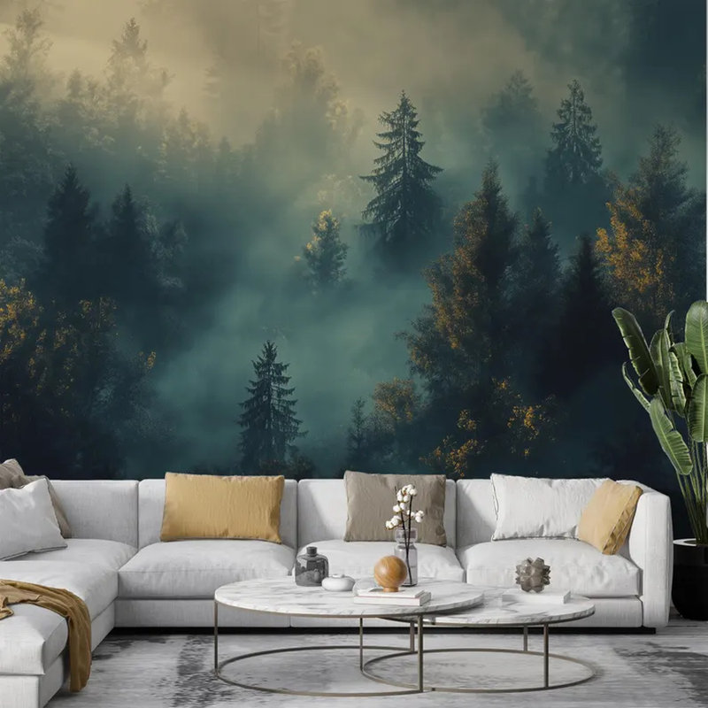 Mystic Golden Forest Mist, 105.96" L x 138" W